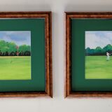 The Golf, Two original gouaches, Jean-Louis Honnet (1957-2017)