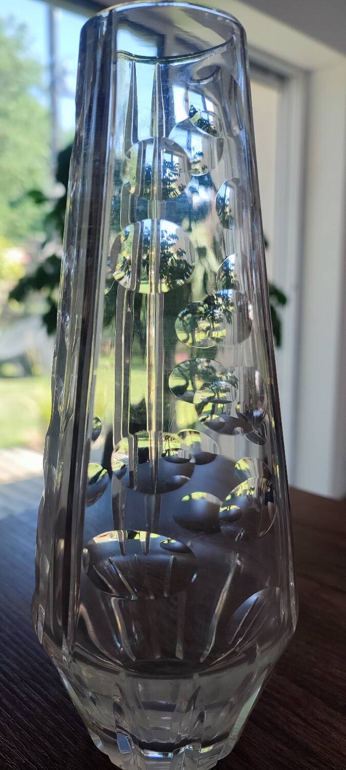 Vintage cut glass vase from the 60s