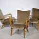 Mid Century Lounge Armchairs with Velvet Upholstery, Set of 3, 1960s