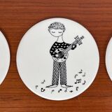 Mid-century ceramic coasters by Bjørn Wiinblad, 1960s, set of 5.