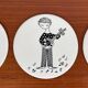 Mid-century ceramic coasters by Bjørn Wiinblad, 1960s, set of 5.
