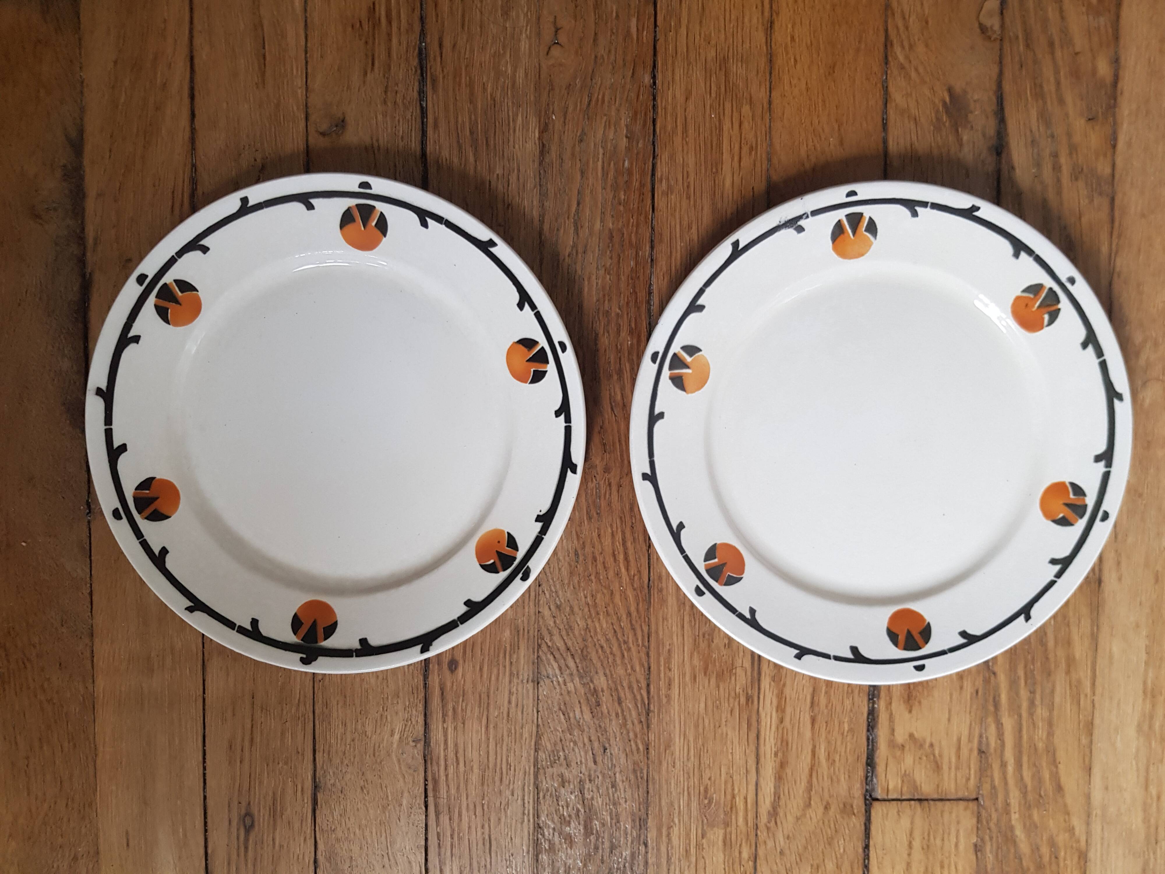 Set of 2 vintage Badonviller dessert plates