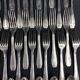 Vintage design silver metal cutlery set