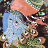 Decorative plate peacock decor Handarbeit Kohler Biel