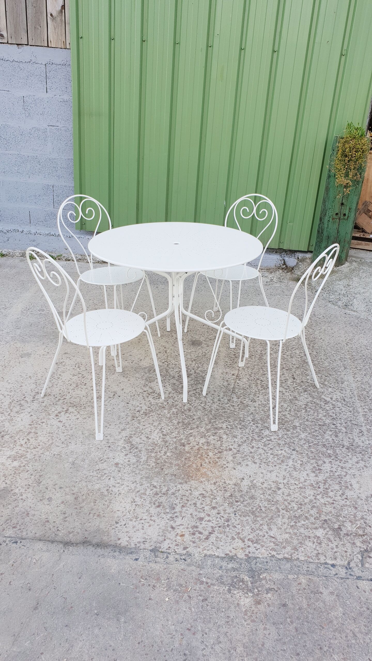 Wrought iron garden furniture