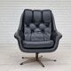 Fauteuil en cuir pivotant danois vintage