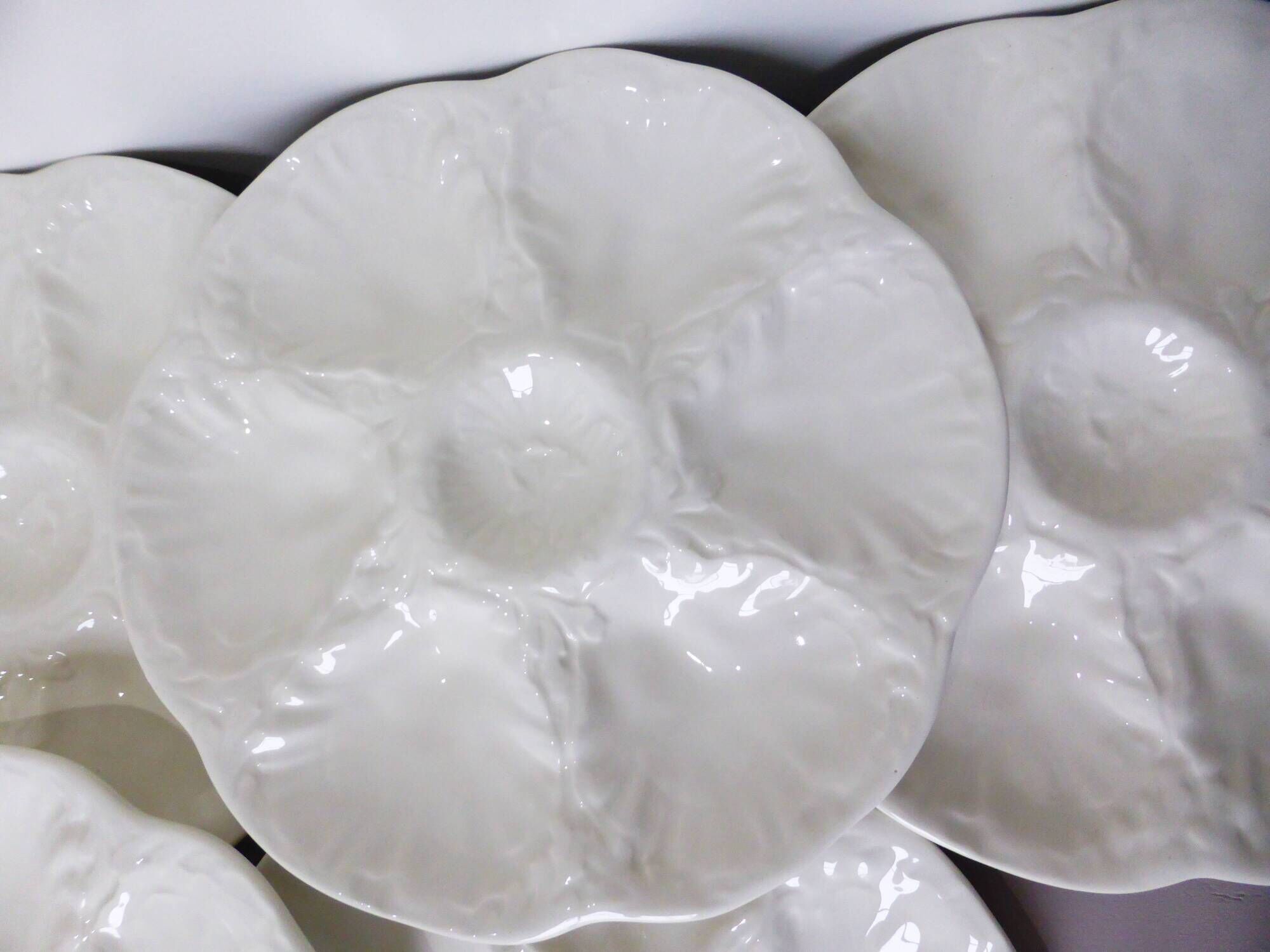 6 vintage oyster plates from the Gien factory