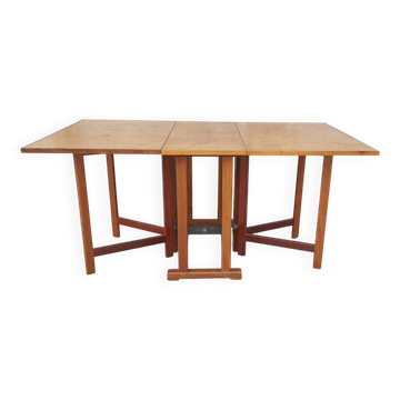 Folding table in beech from 1950