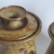 Covered pyrity sandstone pots signed GRM