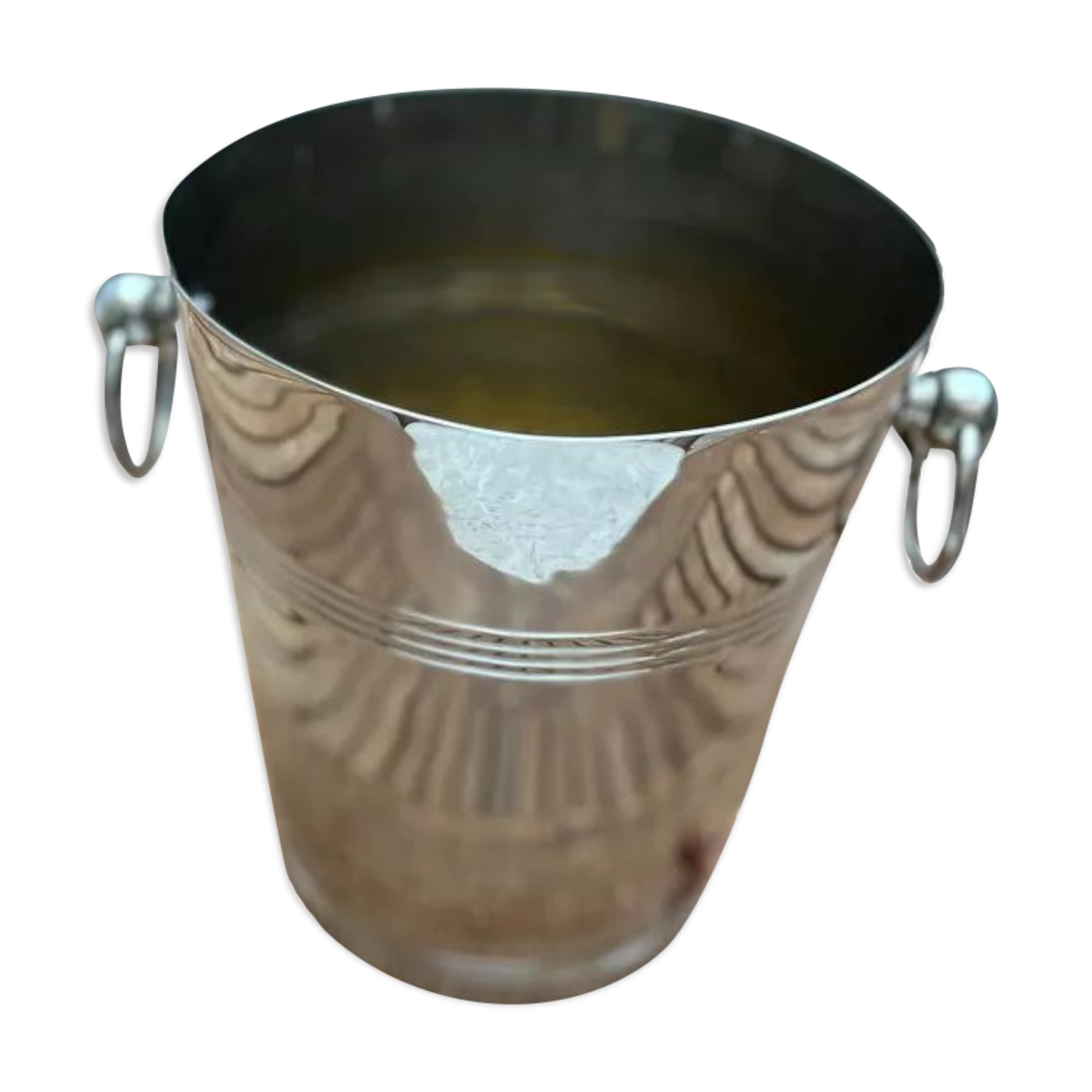 Silver metal champagne bucket