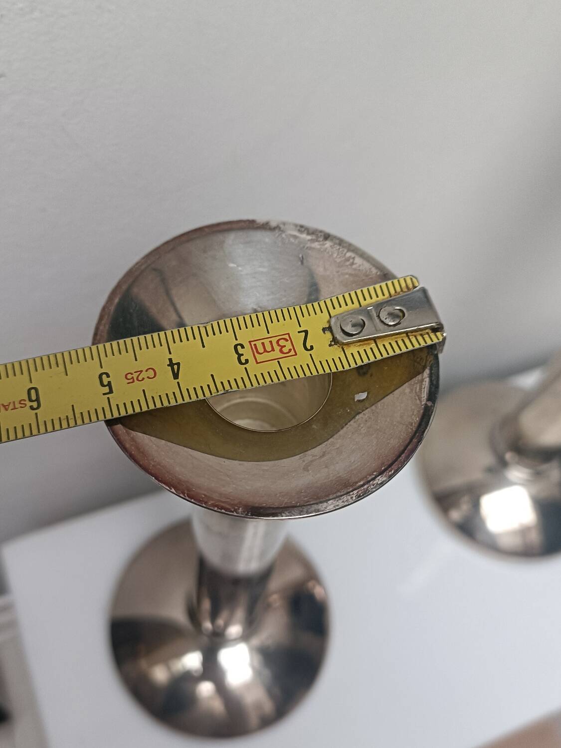 Pair of silver-plated candlesticks