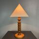 Brutalist Wood Turned Table Lamp in the style of Charles Dudouyt, 1950s