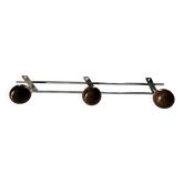 Vintage metal and wood wall coat rack or hook