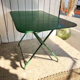 Table de bistrot métal pliante verte
