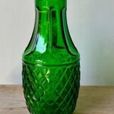 Pichet verre vert à facettes
