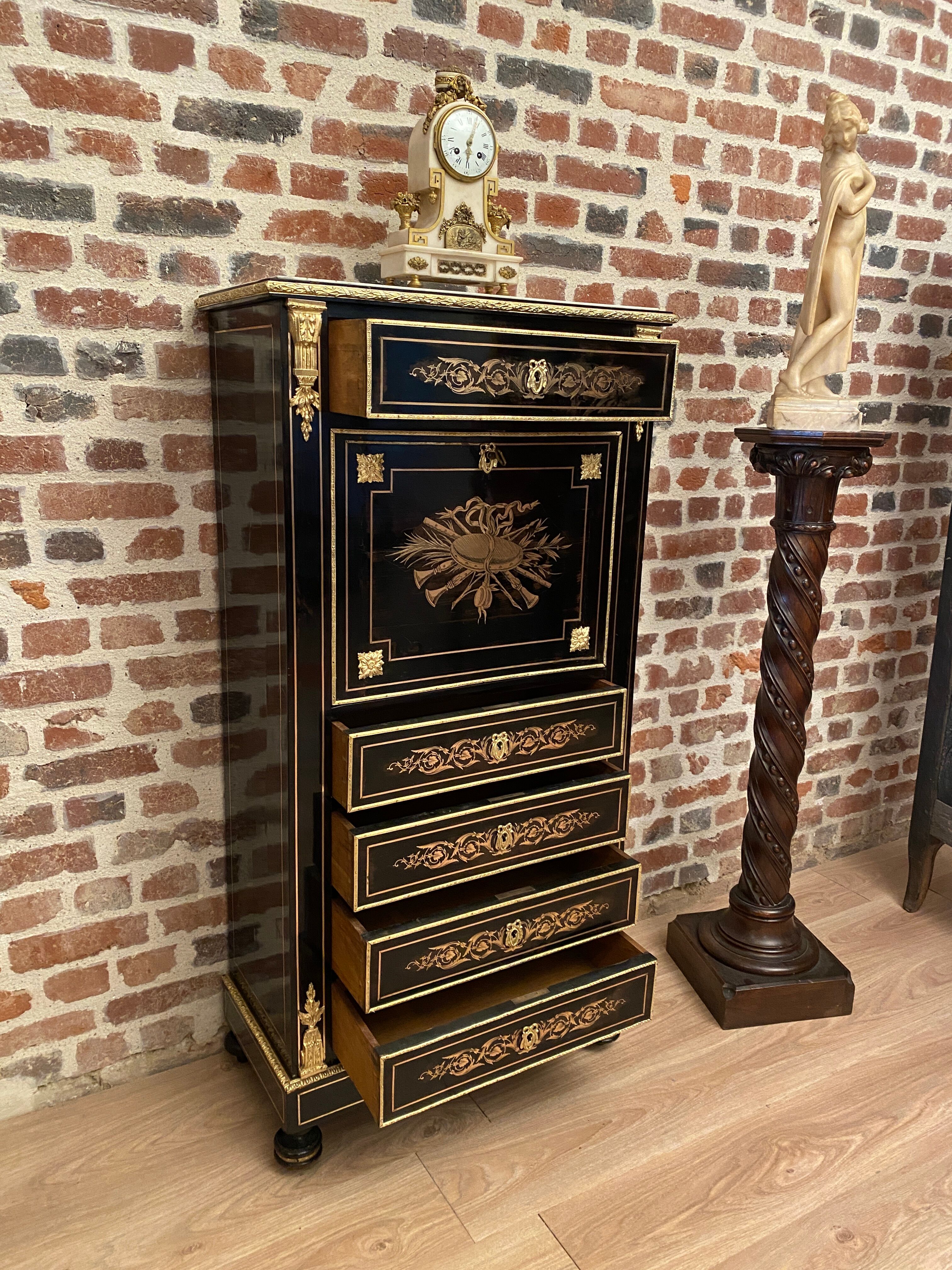 Secretaire de dame en marqueterie epoque Napoleon III