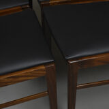 Ensemble de 4 chaises danoises en massif d'afomosia, années 60