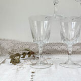 8 Crystal D'Arques red wine glasses model "VERSAILLES"