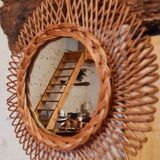 Vintage rattan mirror