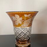 Vintage vase in chiseled bohemian crystal