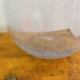 Vase en verre bullé