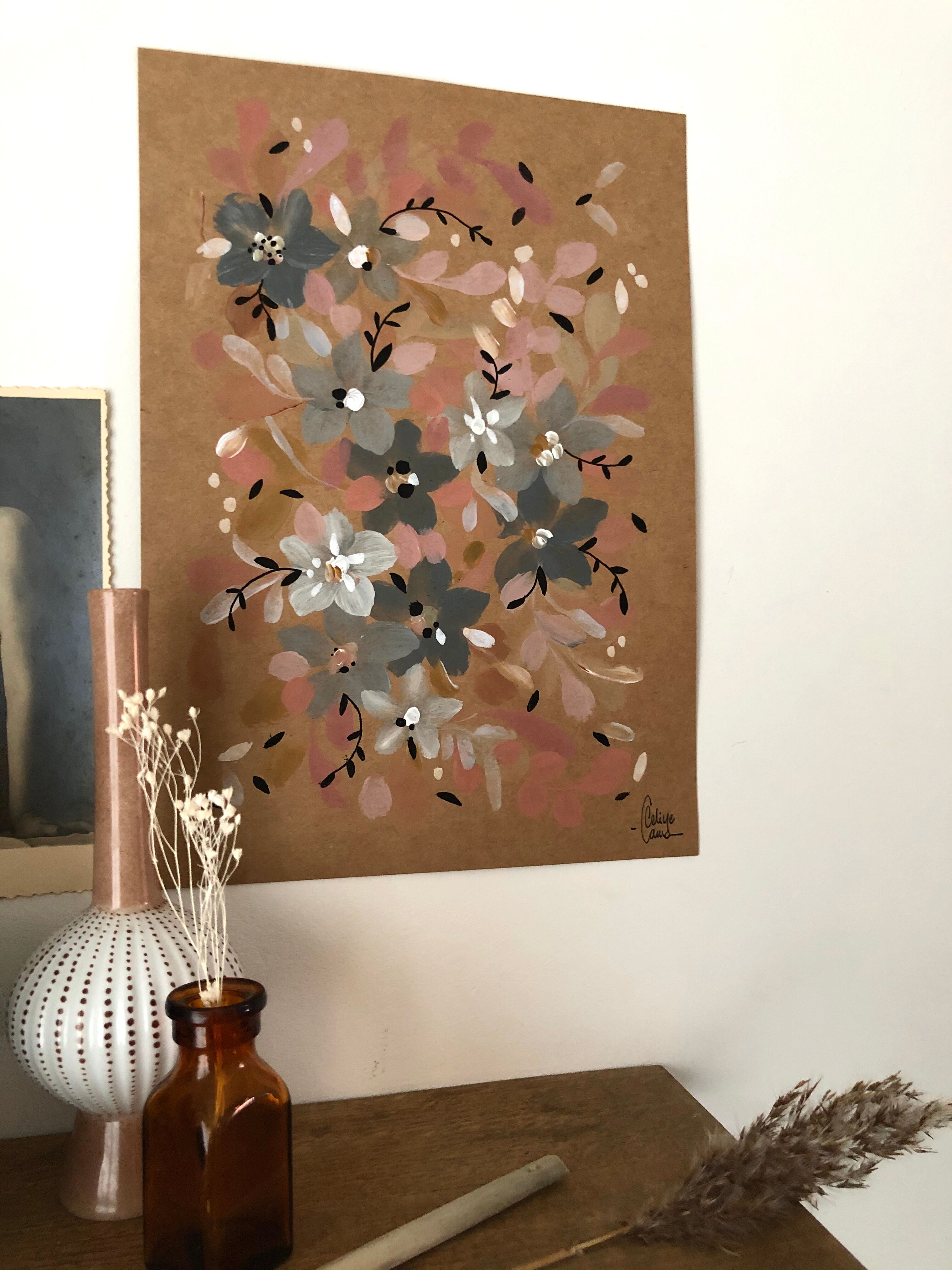Peinture A4 Fleurs de l’aube
