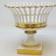 Coupe Sur Piédouche Corbeille Ajourée Porcelaine Blanc Et Or Restauration E