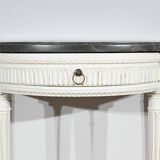 Console demi-lune en bois rechampi, style Louis XVI, début XIXème