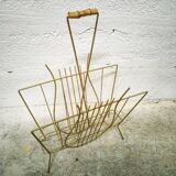 Guitar magazine rack in gold metal