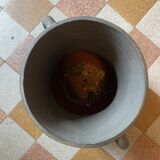 Golden brown terracotta vase with handles