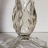 Art-Deco high foot vase in molded crystal early twentieth century