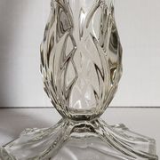 Art-Deco high foot vase in molded crystal early twentieth century