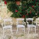 Ensemble d'assises  de jardin 4 fauteuils et 1 chaise - en bois