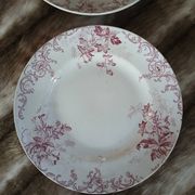 20 mismatched antique flat plates in ironstone