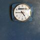 Vintage formica clock rectangular silent wall clock "Jaz golden blue"