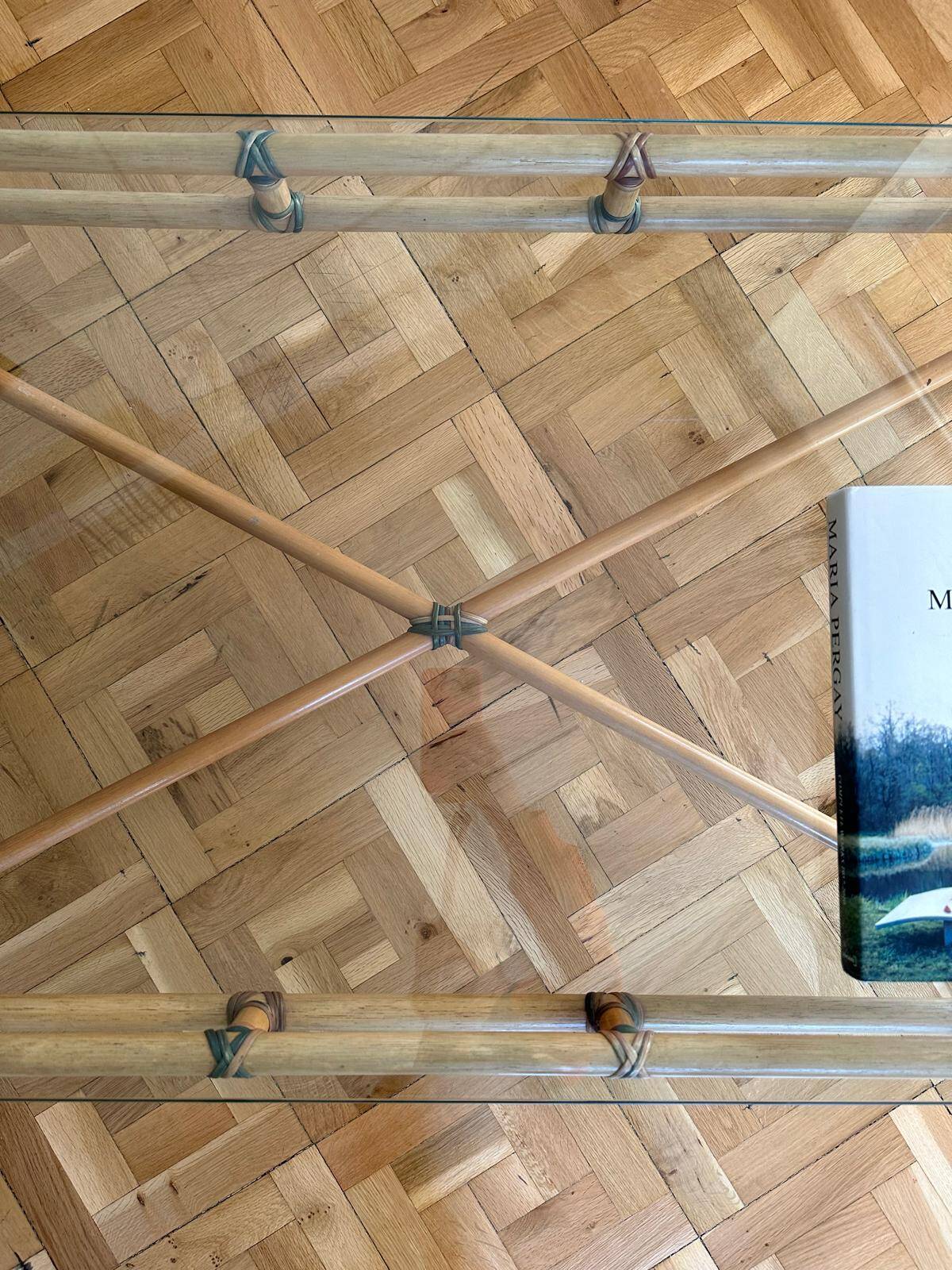 Bamboo and glass coffee table 1970