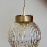 Vintage XL globe pendant light in molded glass