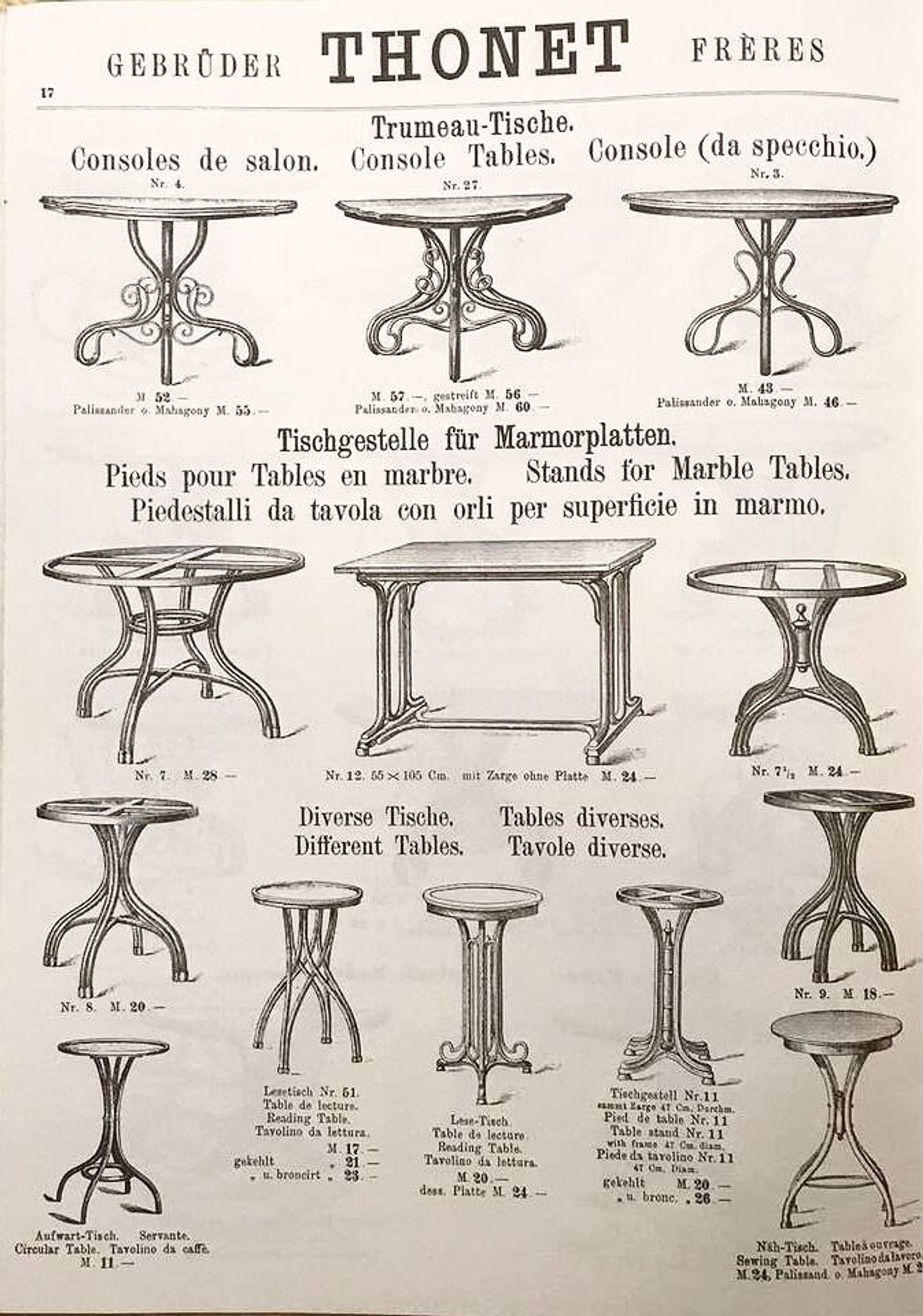 Thonet table n°8 / n°9 from 1888 Café Museum, after Adolf Loos marble top