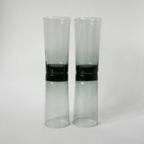 set of 4 Long Drink glasses in smoked glass Design 1970