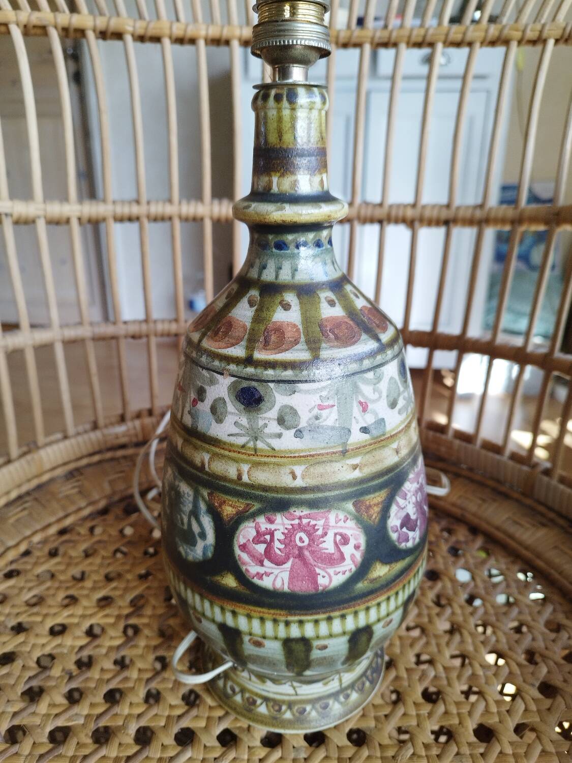 Table lamp in ceramic from the Kéraluc pottery signed L'Helguen.