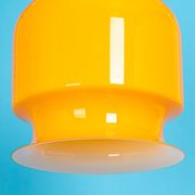 Yellow glass pendant lamp Peill & Putzler Germany 1970s