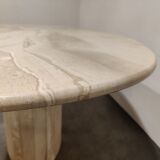 Vintage oval travertine dining table, 1970s