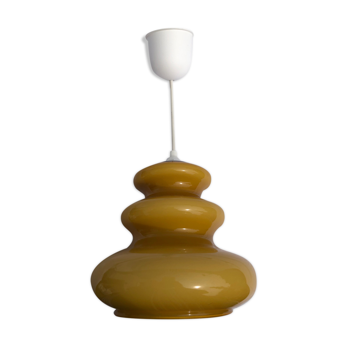 Suspension vintage space age 70 opaline glass very good condition;