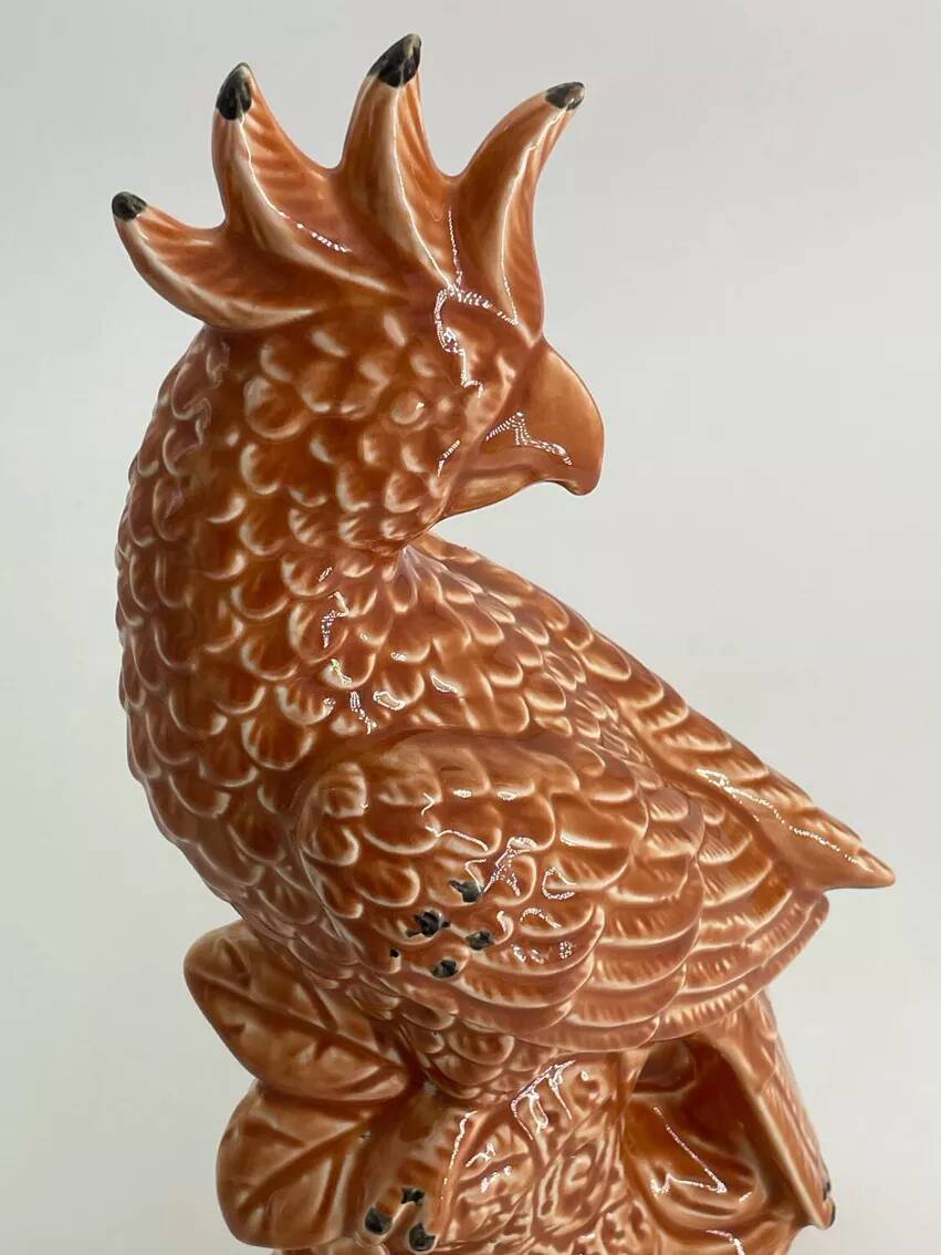 Vintage Ceramic Parrot Sculpture