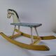 Mid-Century Czechoslovak Wooden Rocking Horse, Hand-Painted, 1960s