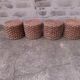 Paire de poufs en corde tressé années 70'S