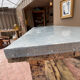 Establishment, counter, wooden and zinc serving table.