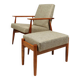 Scandinavian armchair and footrest granola beige concluded by H.Lis 300-190