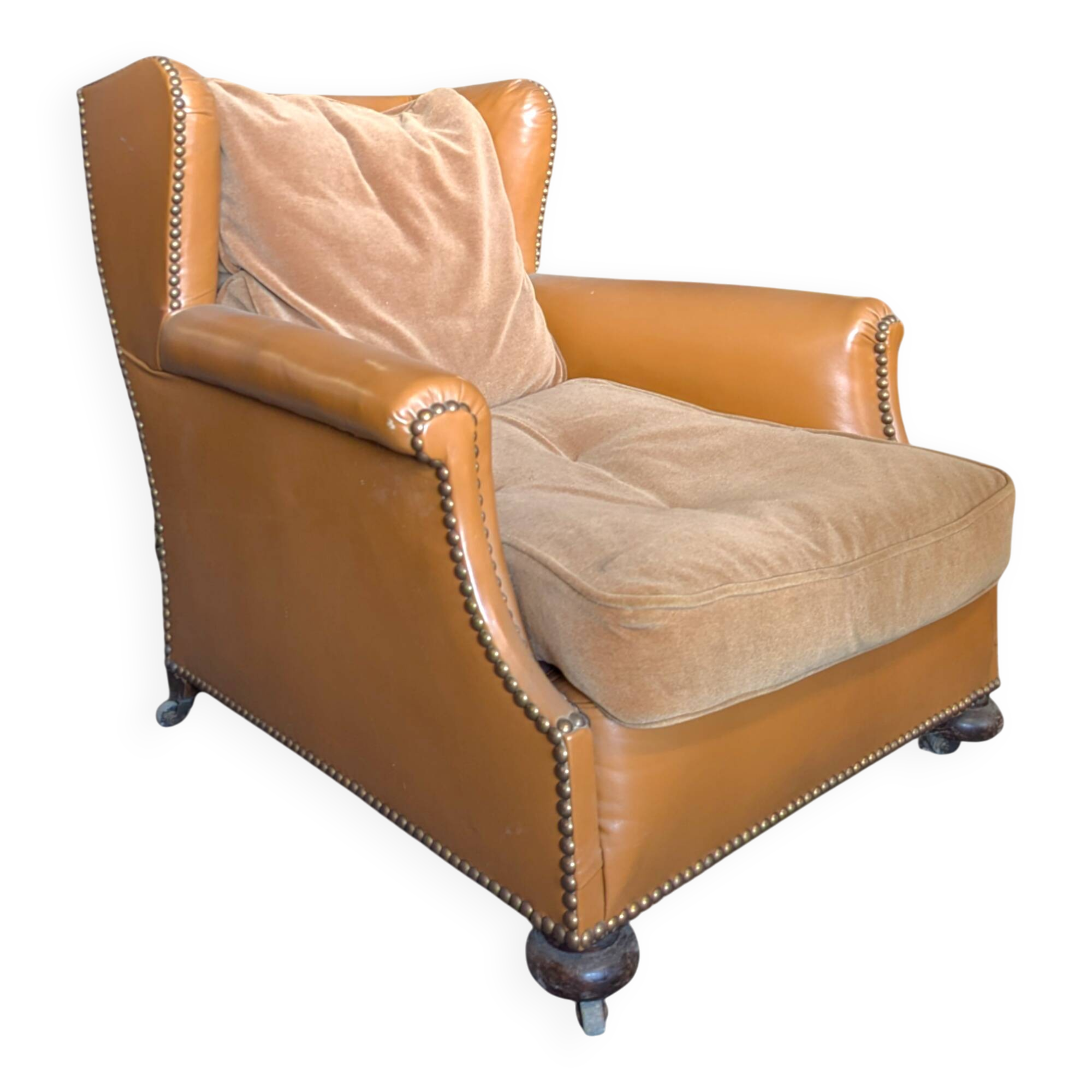 Leather wingback chair