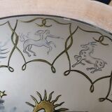 Coffee table 1940- iced glass- zodiac signs